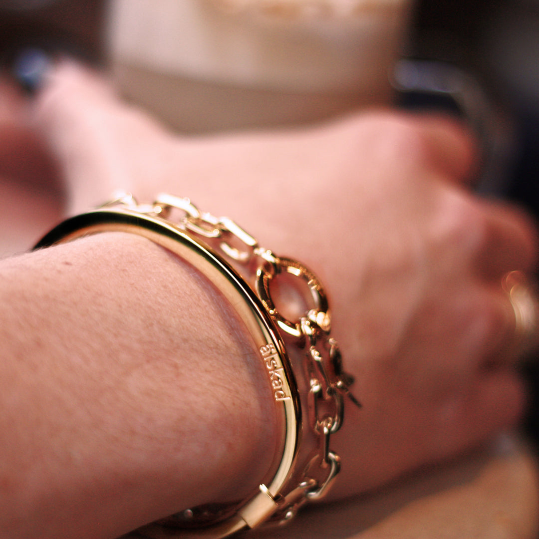 Armband ankarkedja med ringlås för berlocker, Stål / Guld / Rosé