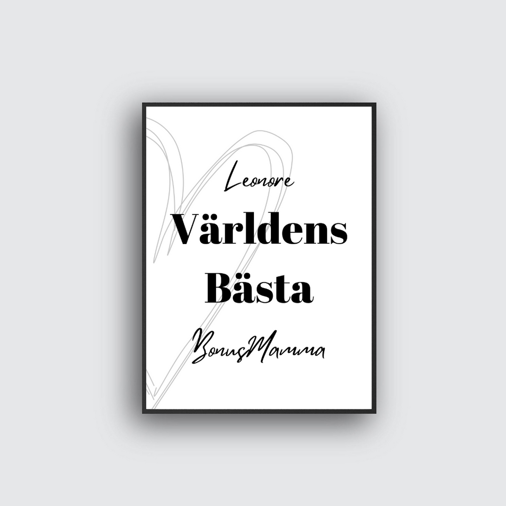 Världens bästa bonusmamma - med namn