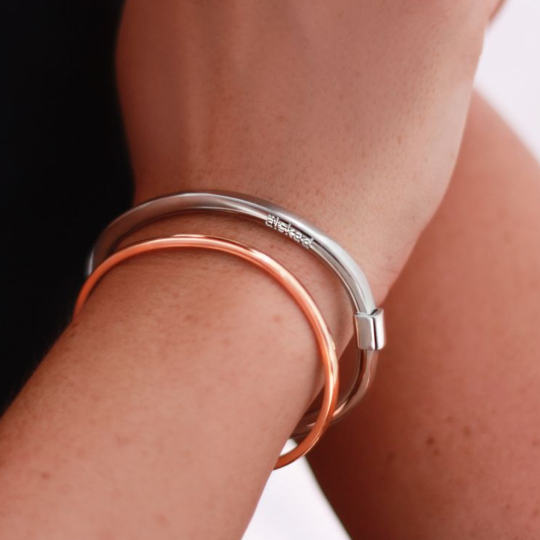 Stelt armband gravyr, Stål / Guld / Rosé