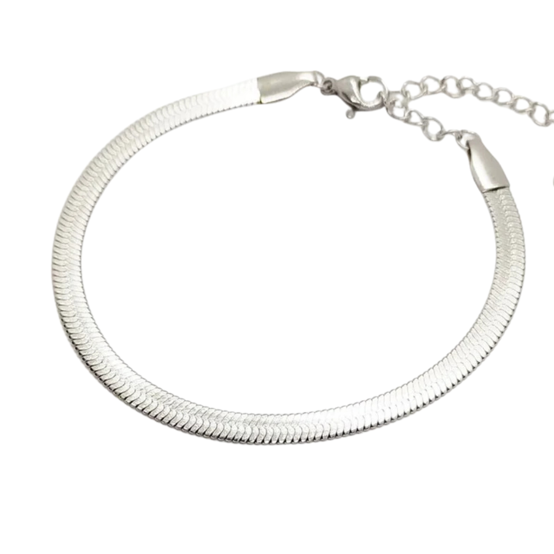 Fotlänk Herringbone, Stål / Guld