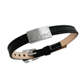 Läderarmband med graverade brickor, Älskad dotter, mamma, syster...mfl