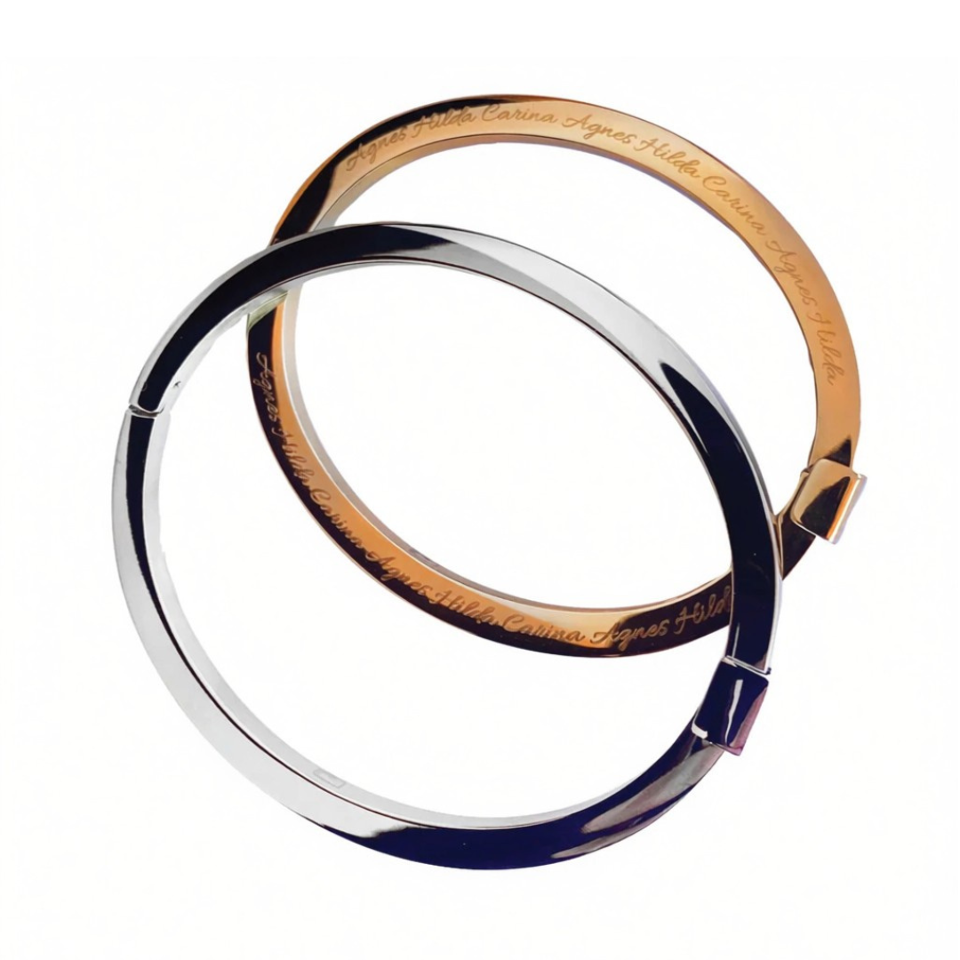 Stelt armband med personlig Gravyr - 2 storlekar