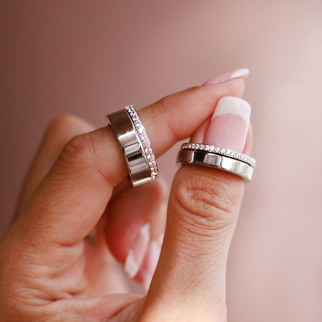 6mm Slät ring, stål/guld/rosé - INKL. GRAVYR