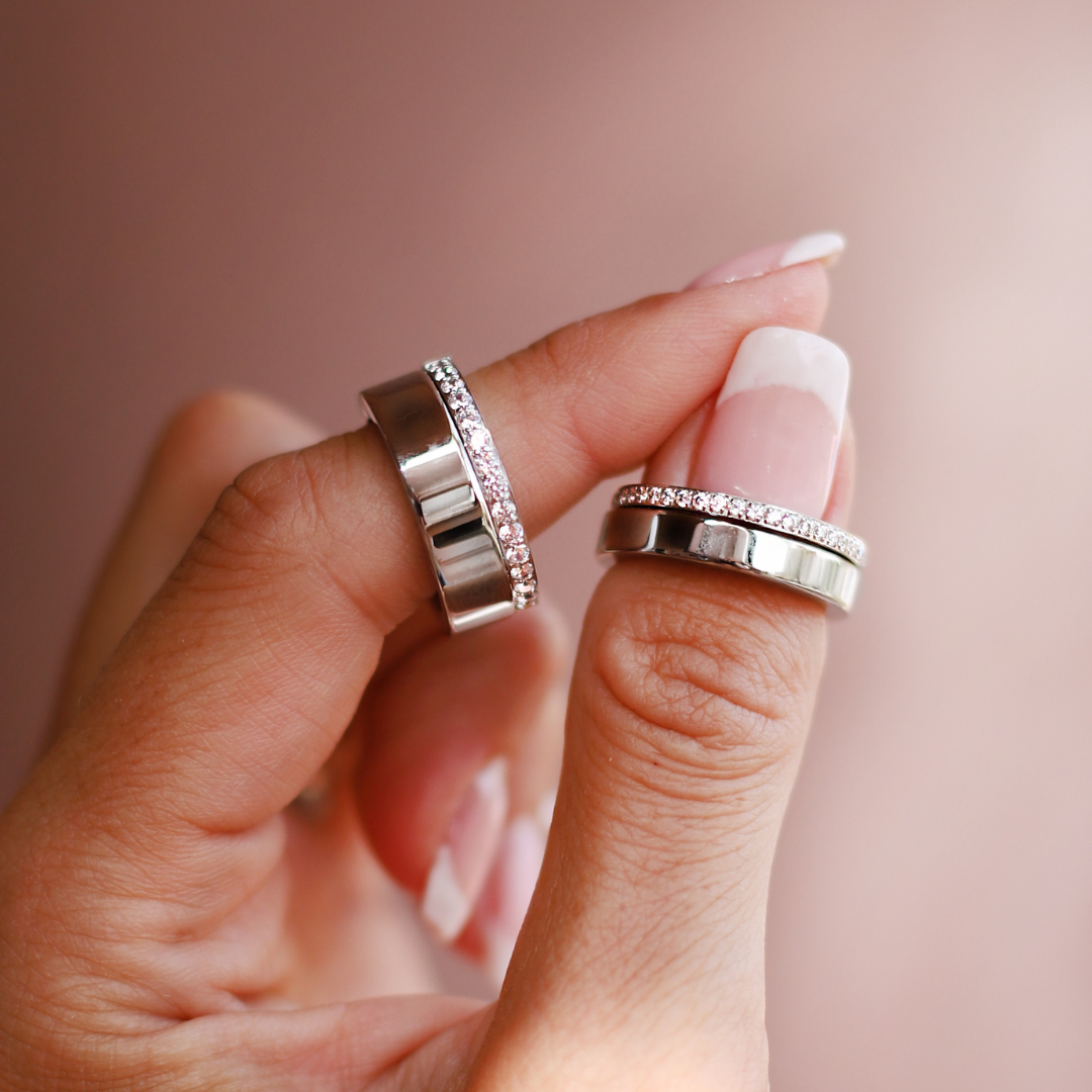 6mm Slät ring, stål/guld/rosé - INKL. GRAVYR