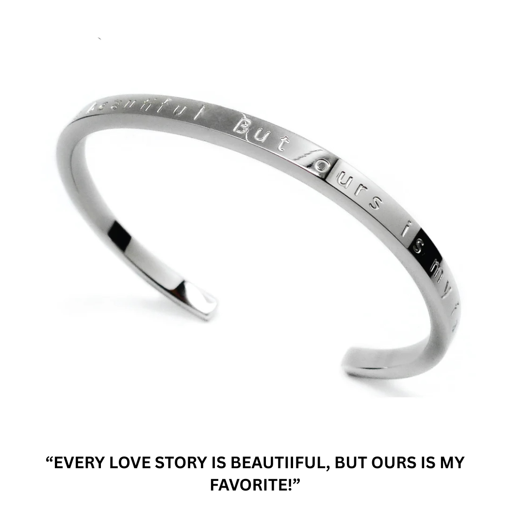 Stelt armband med graverat citat