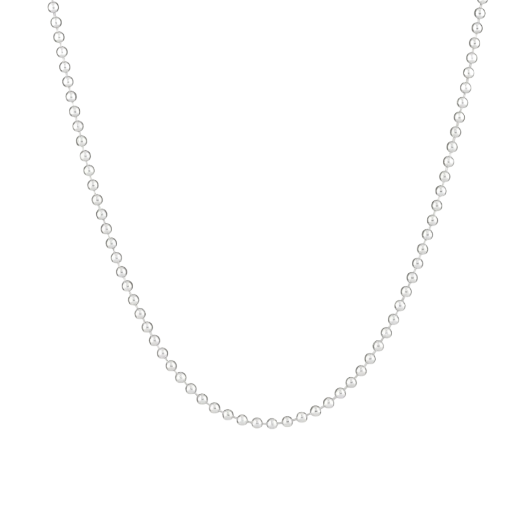 Tunn Bollkedja för halsband, valfri längd. Max 80cm