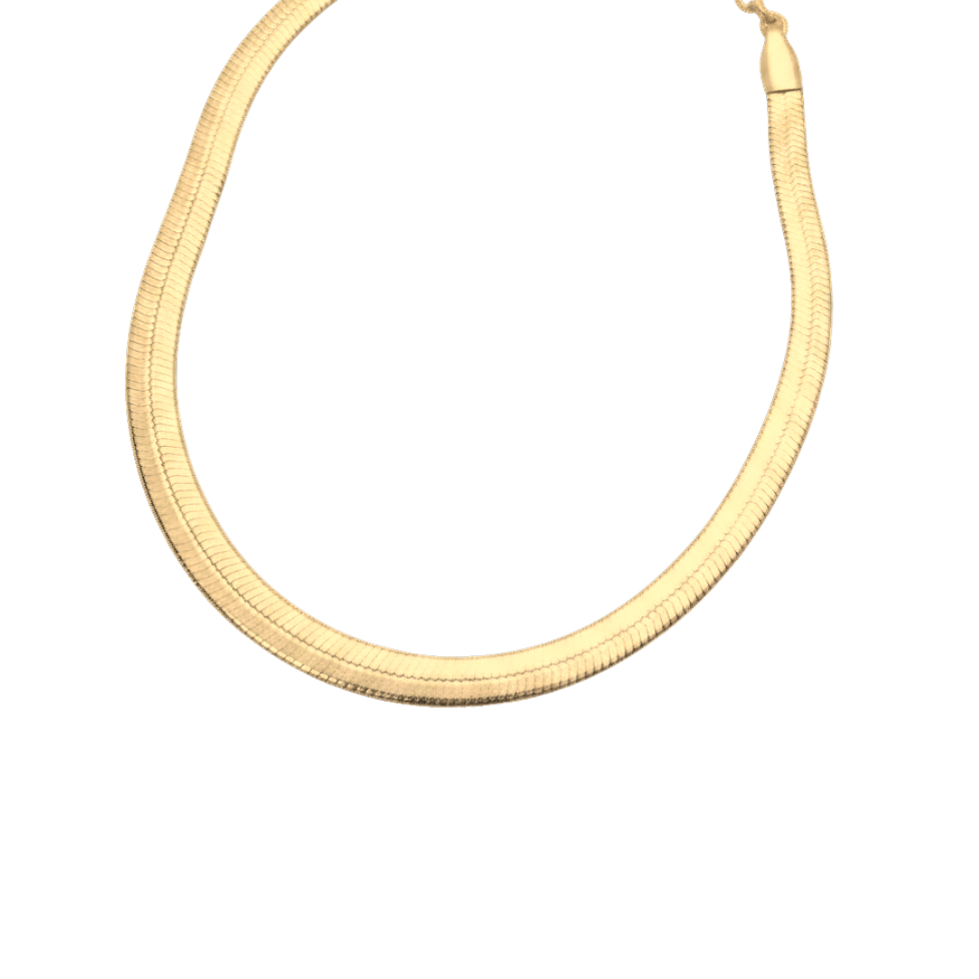 Halsband 3mm Herringbone kedja, Stål / Guld