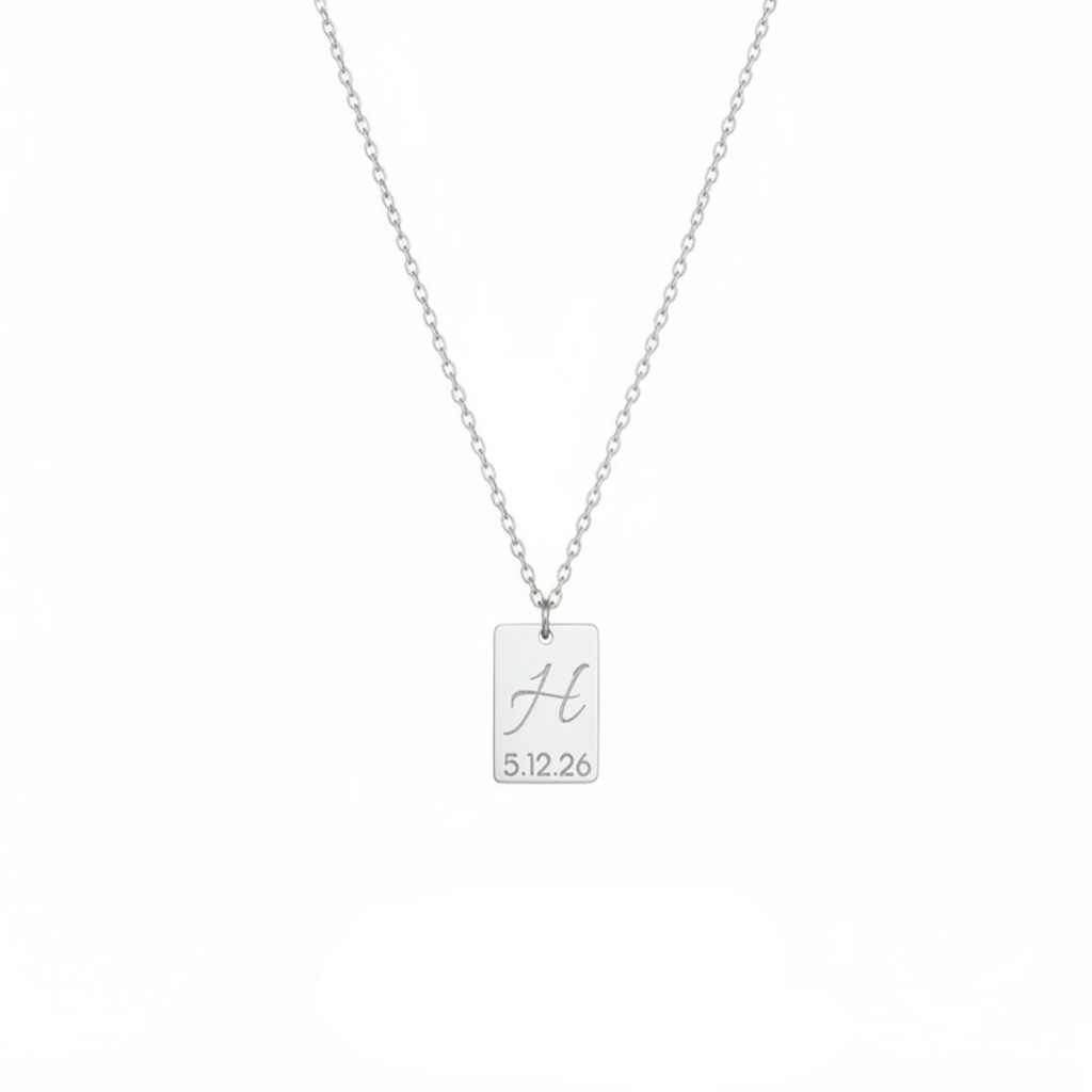 Mini halsband med EGEN personlig gravyr, Stål / Guld