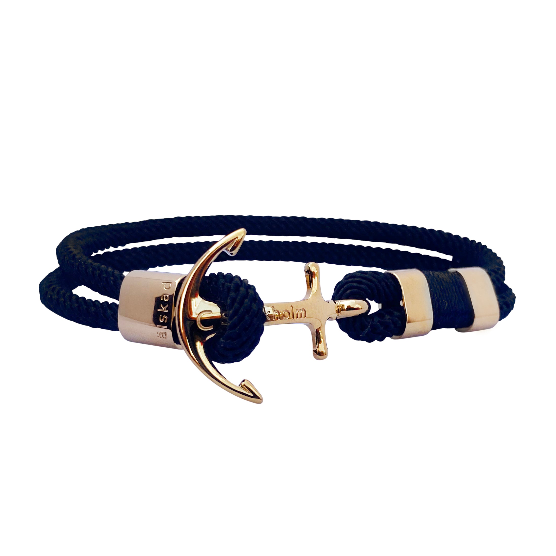 Snyggt och exklusivt armband ankare för både herr och dam. Slitstarkt nylon & stål som tål vatten.