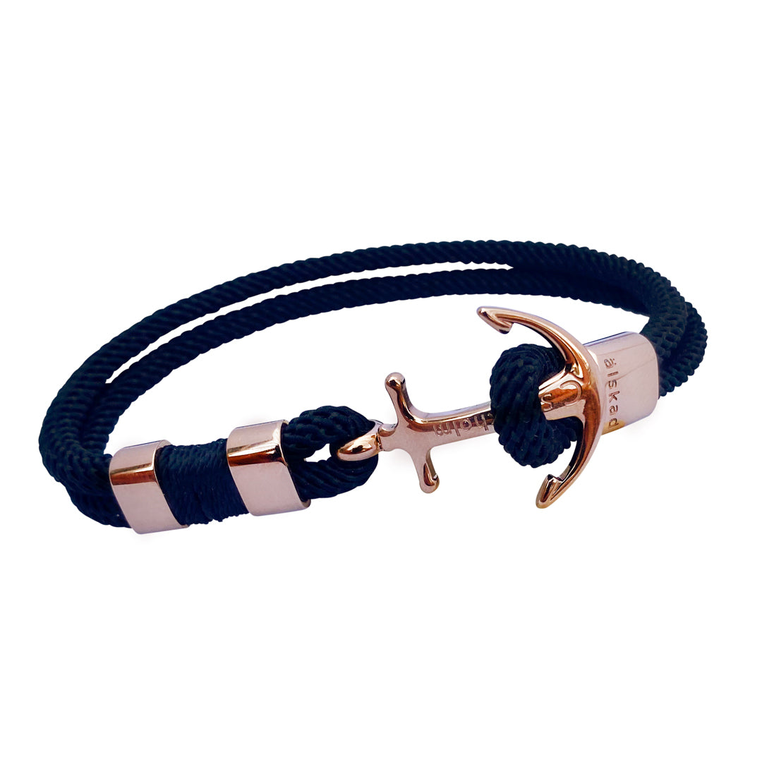Snyggt och exklusivt armband ankare för både herr och dam. Slitstarkt nylon & stål som tål vatten.