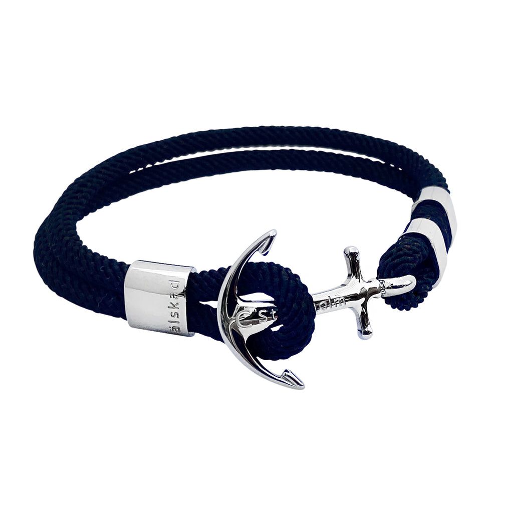 Snyggt och exklusivt armband ankare för både herr och dam. Slitstarkt nylon & stål som tål vatten.