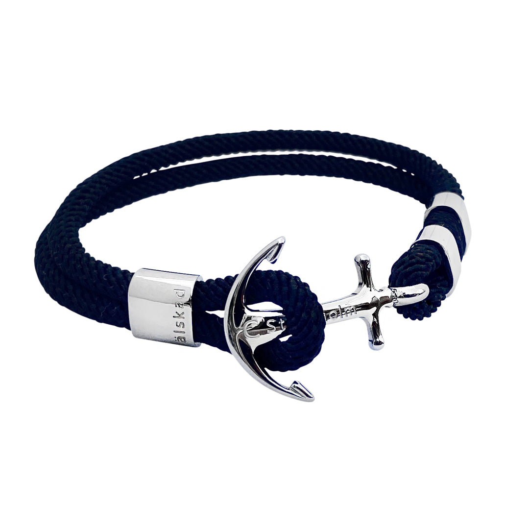 Snyggt och exklusivt armband ankare för både herr och dam. Slitstarkt nylon & stål som tål vatten.
