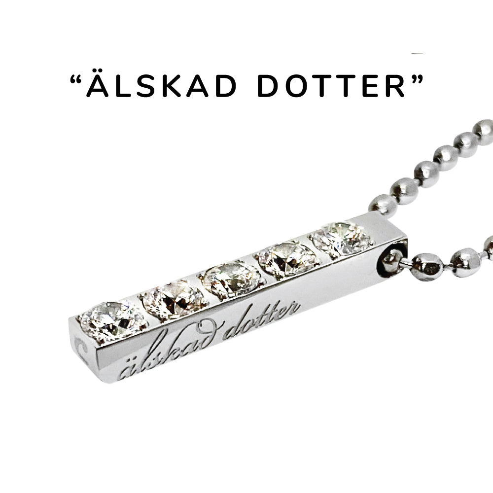 Underbart & personligt stålhalsband med gnistrande briljantslipade stenar - Till den du älskar