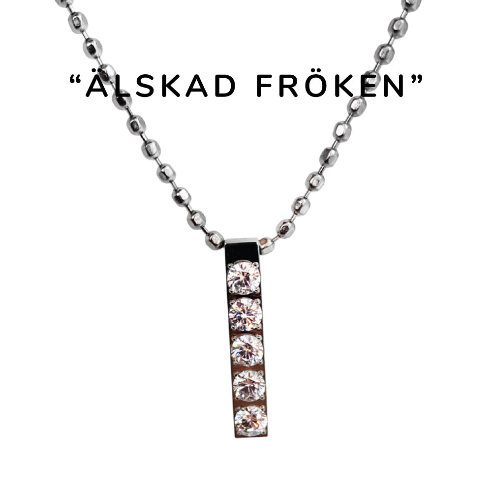 Underbart & personligt stålhalsband med gnistrande briljantslipade stenar - Till den du älskar