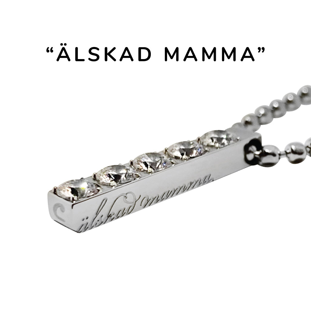 Underbart & personligt stålhalsband med gnistrande briljantslipade stenar - Till den du älskar