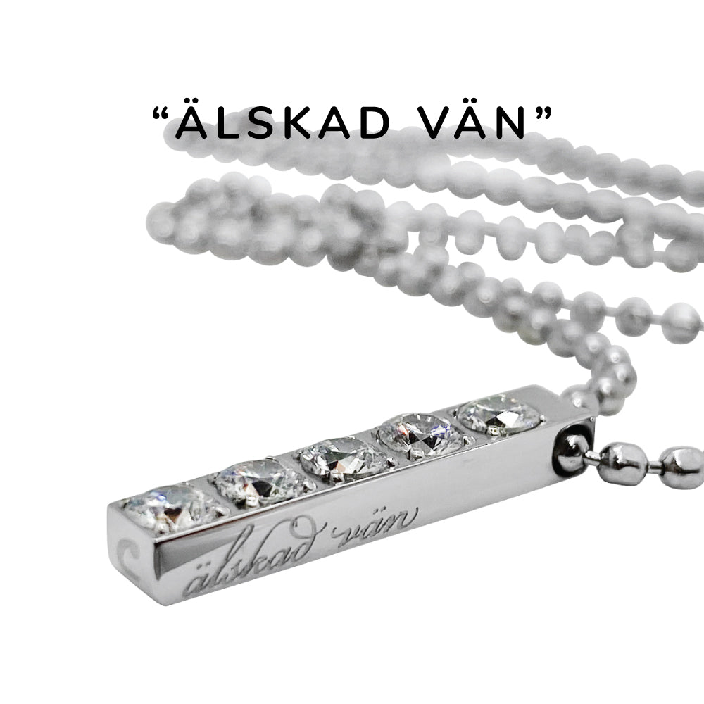 Underbart & personligt stålhalsband med gnistrande briljantslipade stenar - Till den du älskar