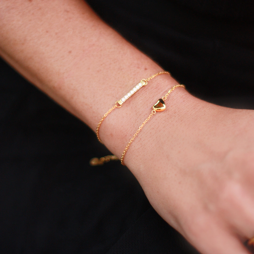 Nätt strassarmband - Egen gravyr ingår