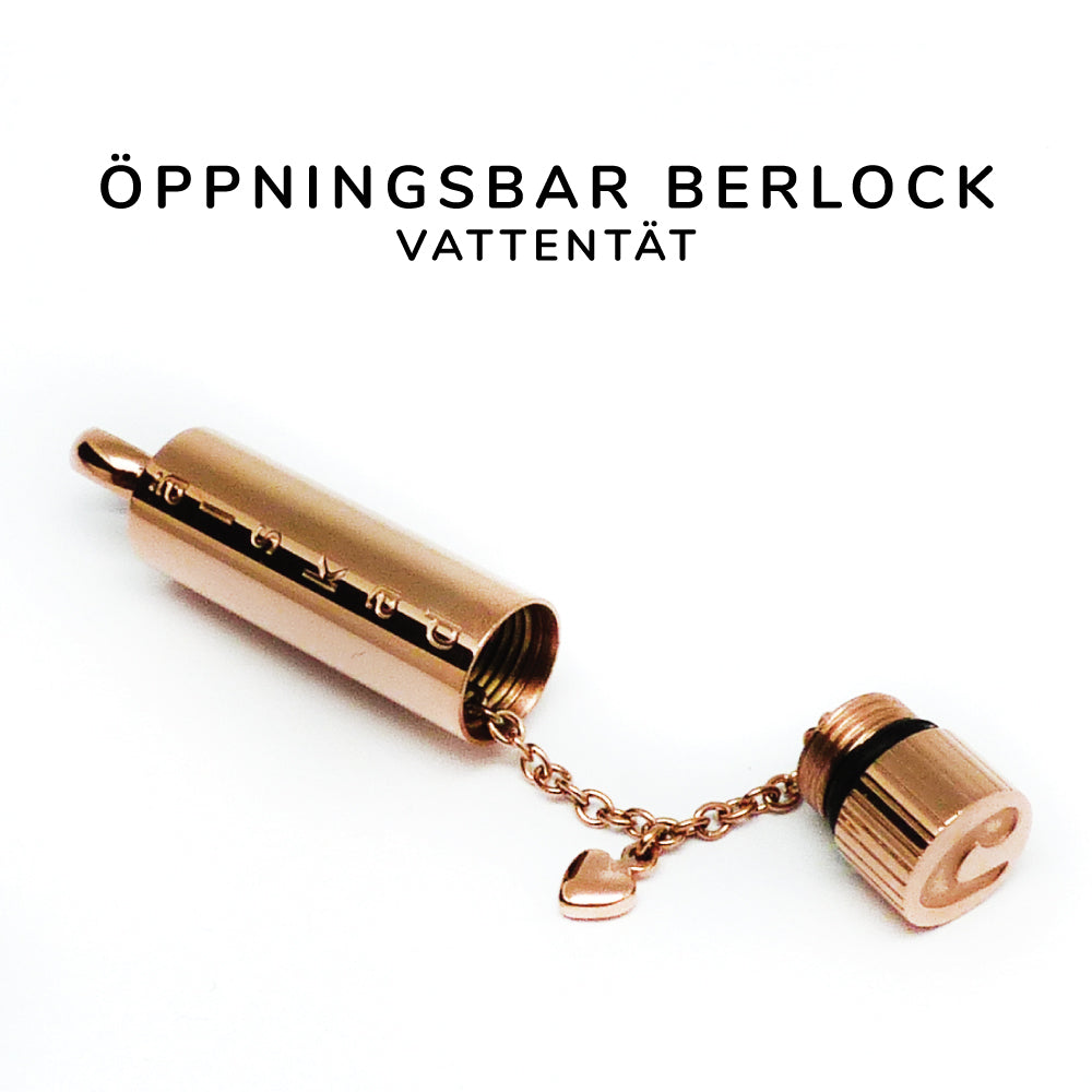 Behåll din hemlighet i årets coolaste berlock i rostfritt stål. Vattentät berlock i unisex design. Perfekta smycket till honom och henne.