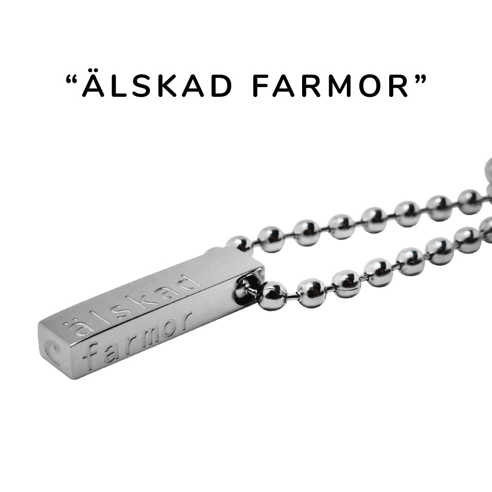 Underbart och personligt halsband i stål, valfri längd. Den perfekta gåvan till någon du älskar - vuxen som barn.