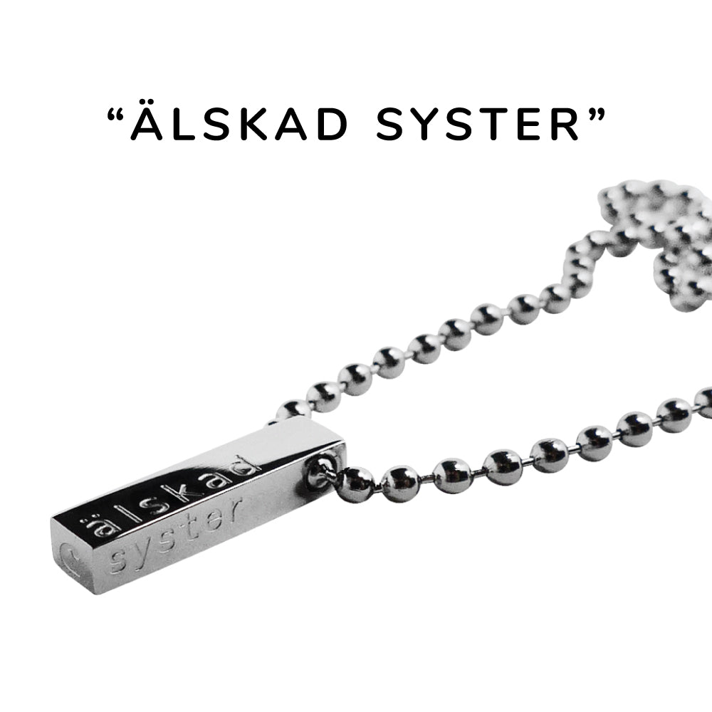Underbart och personligt halsband i stål, valfri längd. Den perfekta gåvan till någon du älskar - vuxen som barn.
