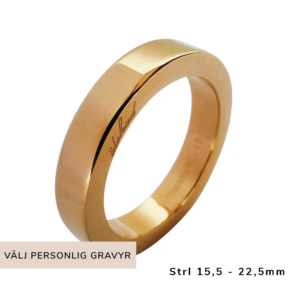 Slät ring med plats för egen gravyr - datum, citat, koordinater - Gravyr på insidan eller utsidan ingår i priset om du vill!