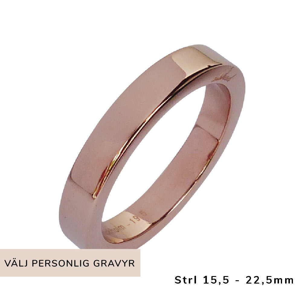 Slät ring med plats för egen gravyr - datum, citat, koordinater - Gravyr på insidan eller utsidan ingår i priset om du vill!