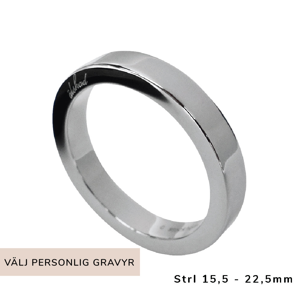 Slät ring med plats för egen gravyr - datum, citat, koordinater - Gravyr på insidan eller utsidan ingår i priset om du vill!