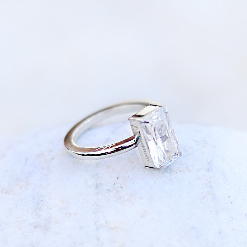 Favoritkombo! Semialliansringar + Solitärring - stål / Guld / Rosé