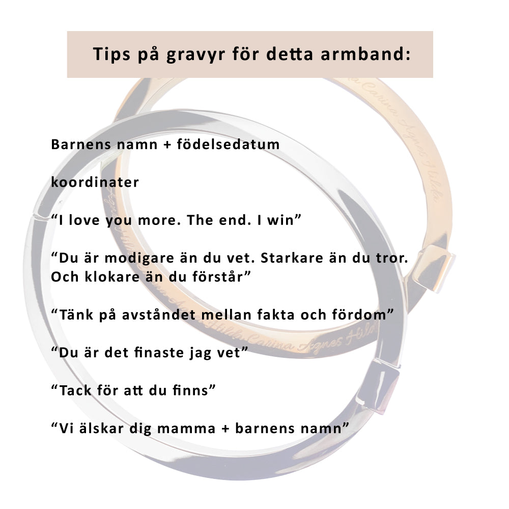 Stelt armband med personlig Gravyr - 2 storlekar